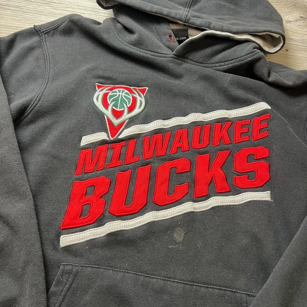 Adidas Milwaukee‎ Bucks Hoodie Mens M Black NBA Basketball Pullover Fleece Logo